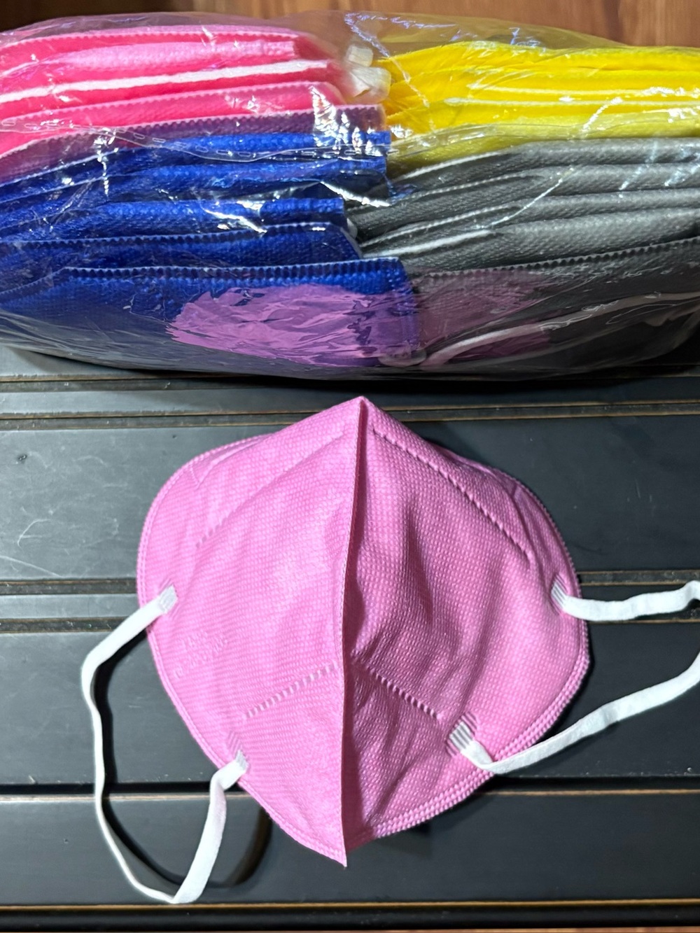20 Pink, Yellow, Blue & Gray Disposable Face Mask - KN95